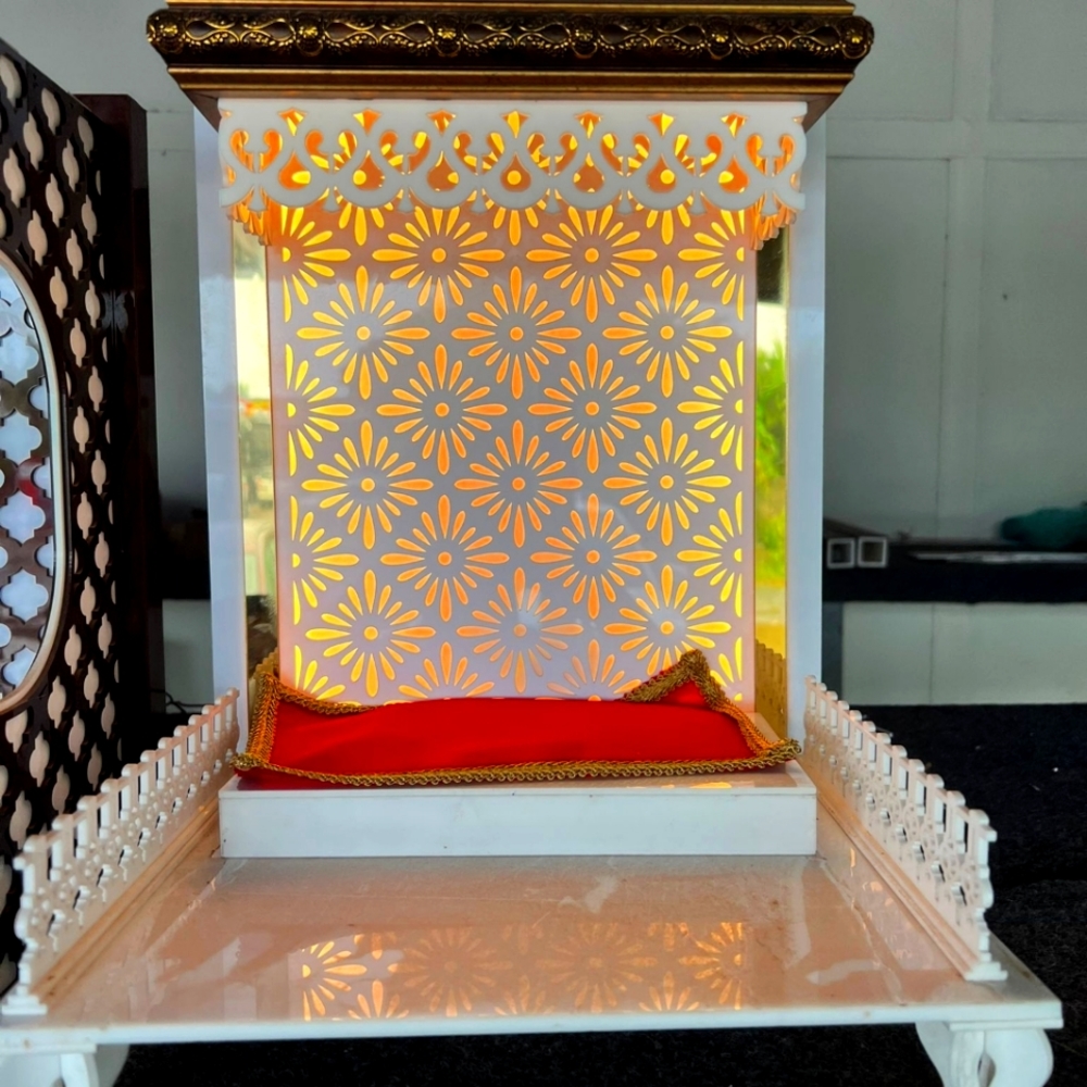 White Temple or mandir for pooja.